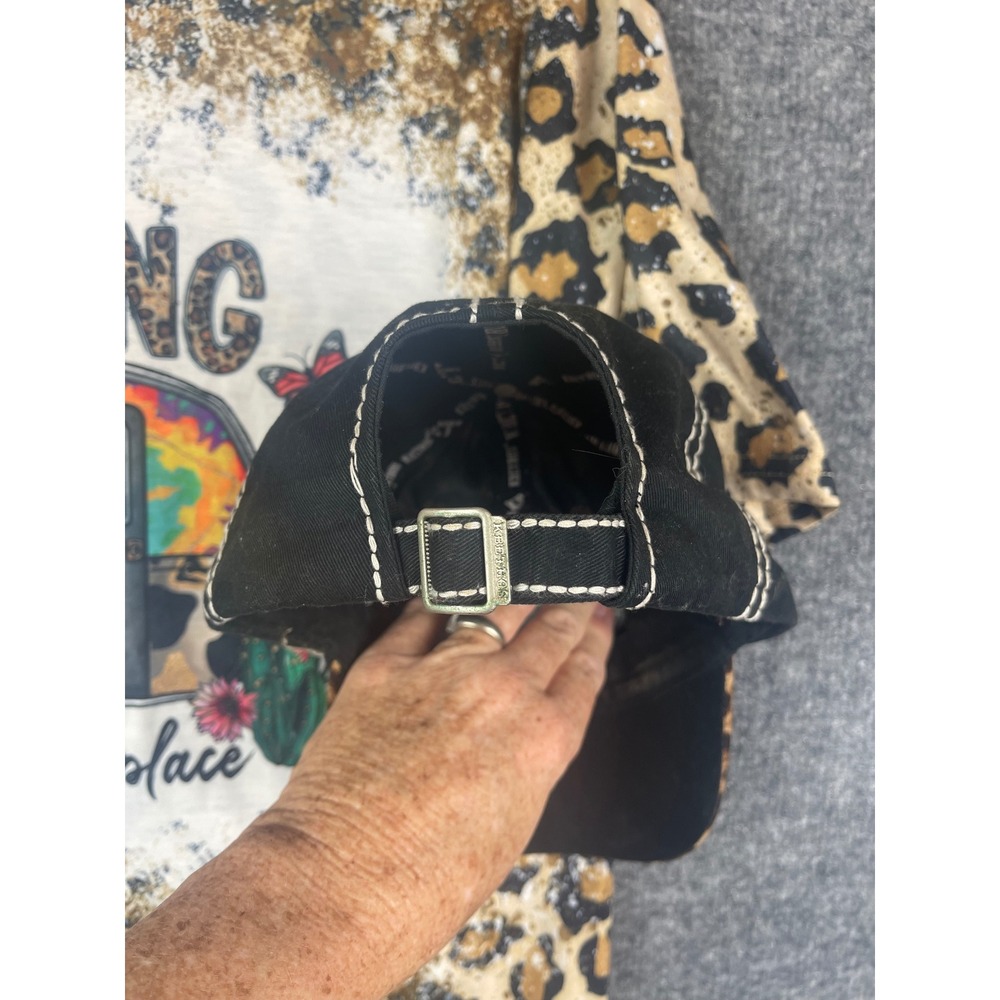 Graphic Tee Shirt & Hat Women's XL Tan Leopard Camping Is My Happy Place - Picture 13 of 13